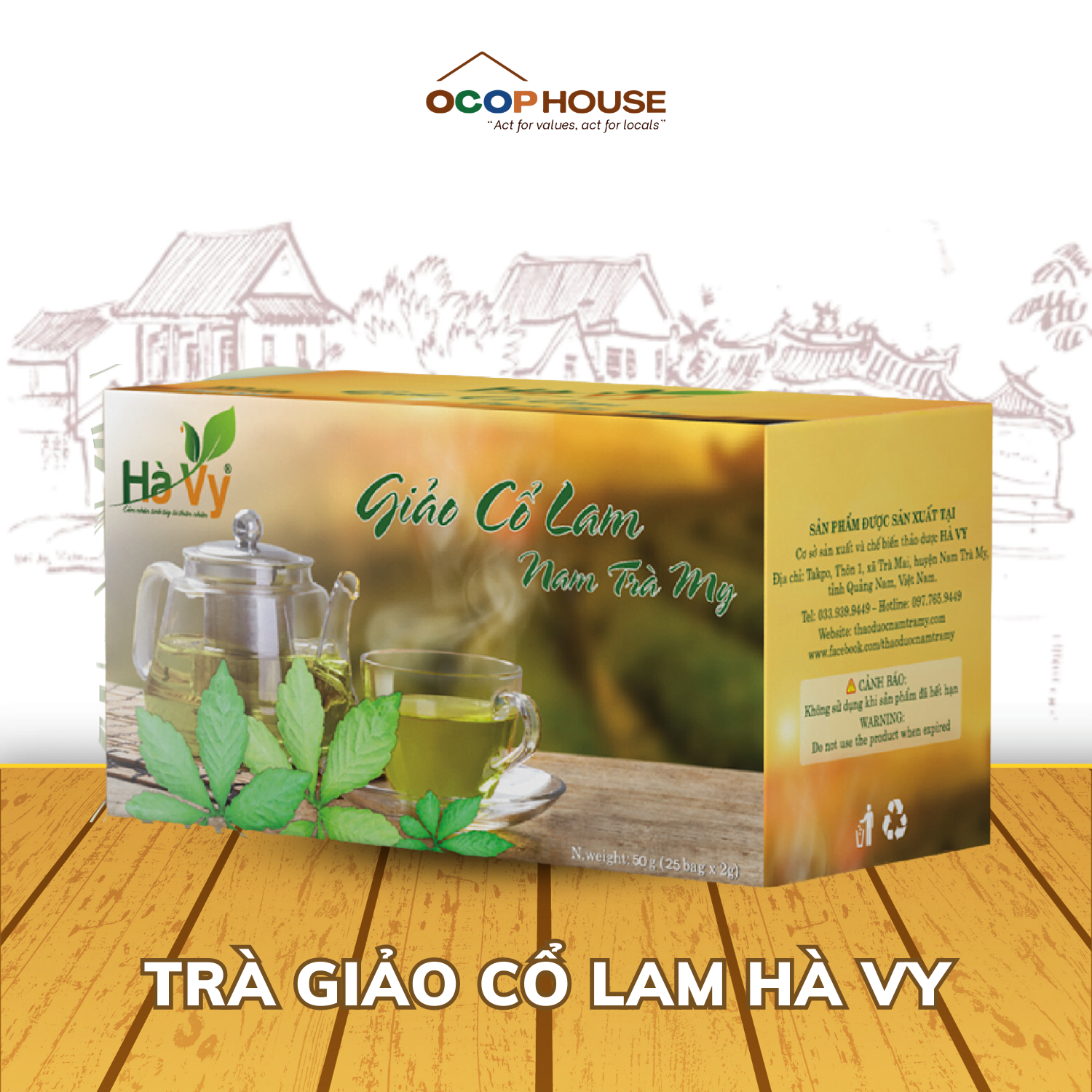 Trà Giảo Cổ Lam Túi Lọc Hà Vy 25 Gói*2g